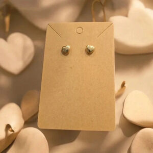 Gold Plated Heart Stud Earrings